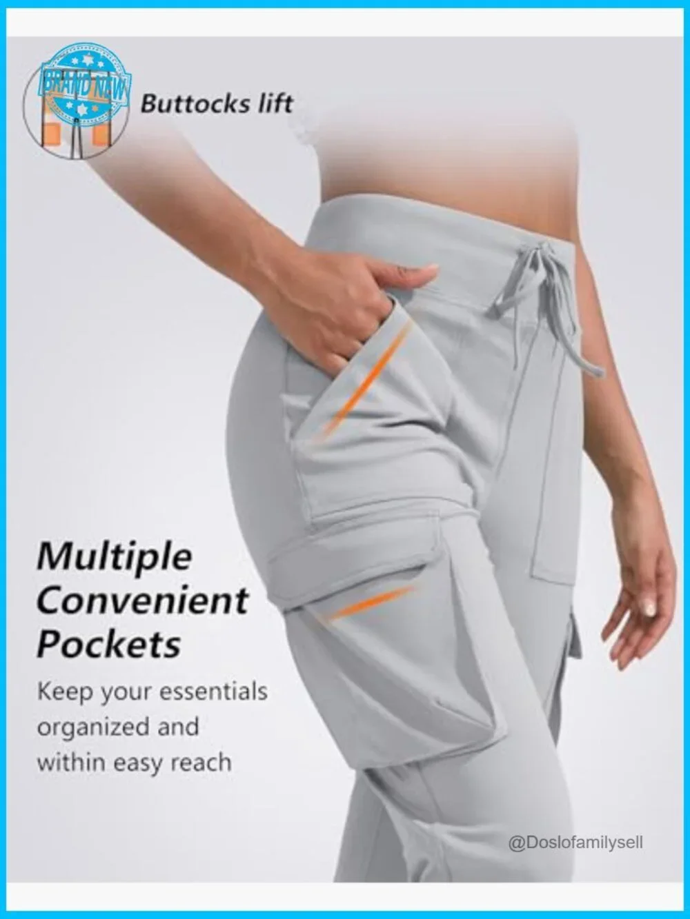 High Waist Cargo Yoga Pants Women Joggers Loose Leggings with Pockets